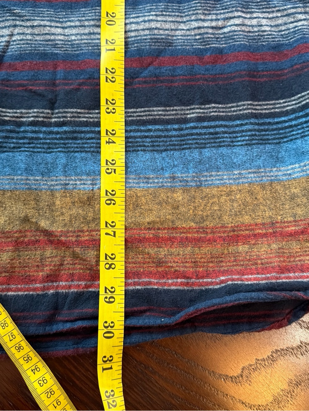 Men's L.L. Bean Chamois Flannel Shirt Southwest/Aztec Stripe Pattern Size L - Picture 9 of 13